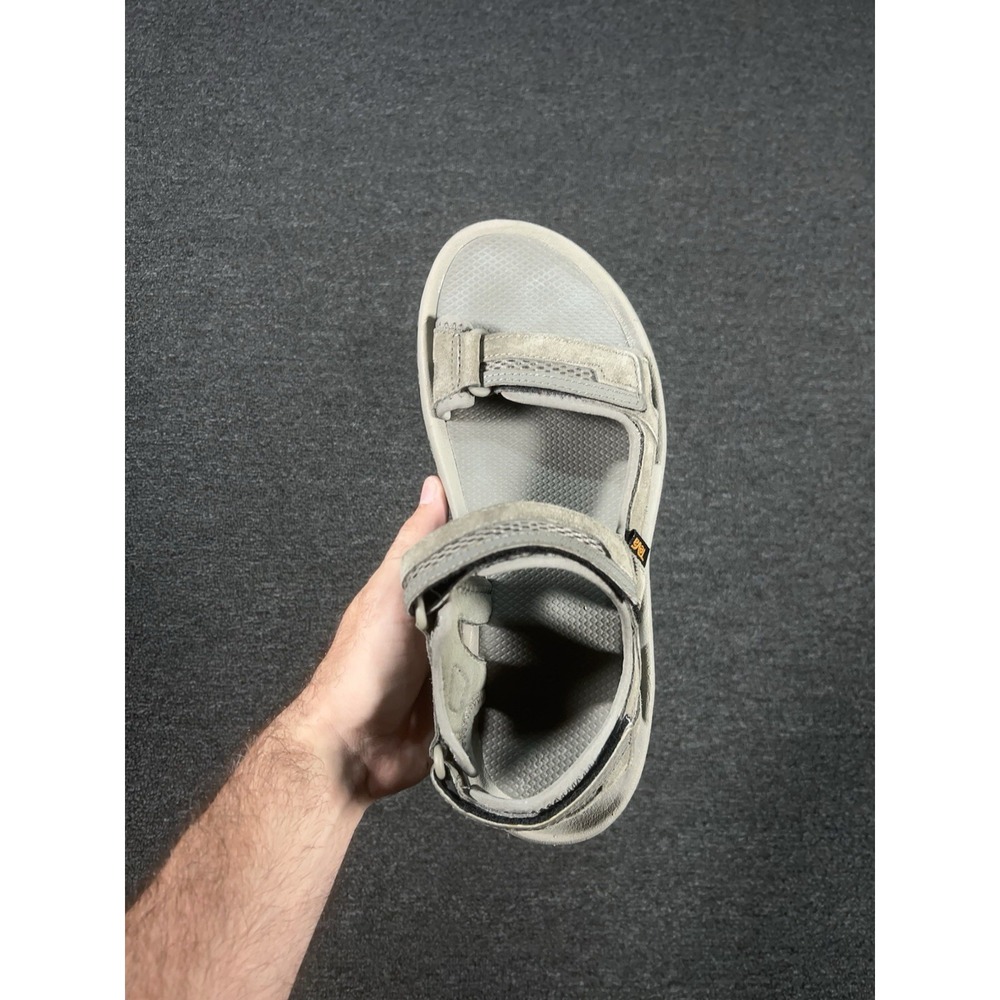 Teva Hudson Bungee Cord Sandals Mens 9 Gray Beige Suede Casual Hiking Gorpcore - Picture 5 of 10
